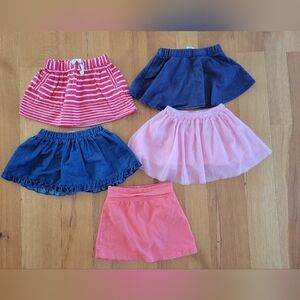 Girls size 18 months skorts and skirts bundle